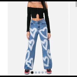 adika heart jeans wide leg